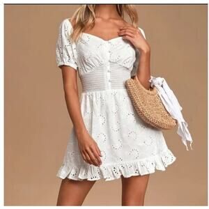 Finders Keepers Ditsy Doo white Mini dress size 8 NWT